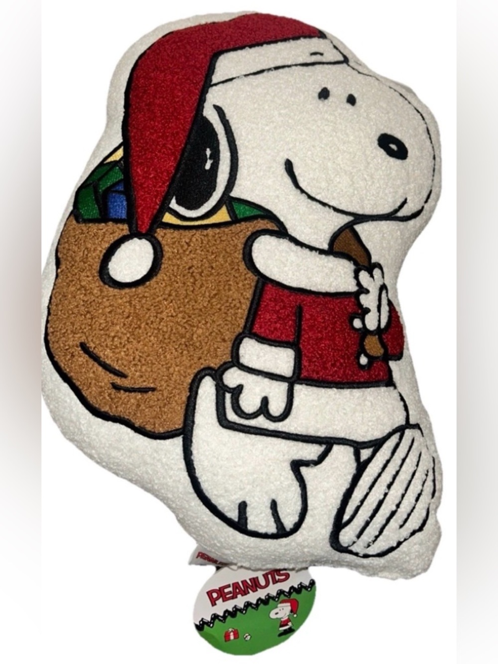 Peanuts SNOOPY AS SANTA Cut-Out Sherpa Pillow CHRISTMAS HOLIDAY NWT